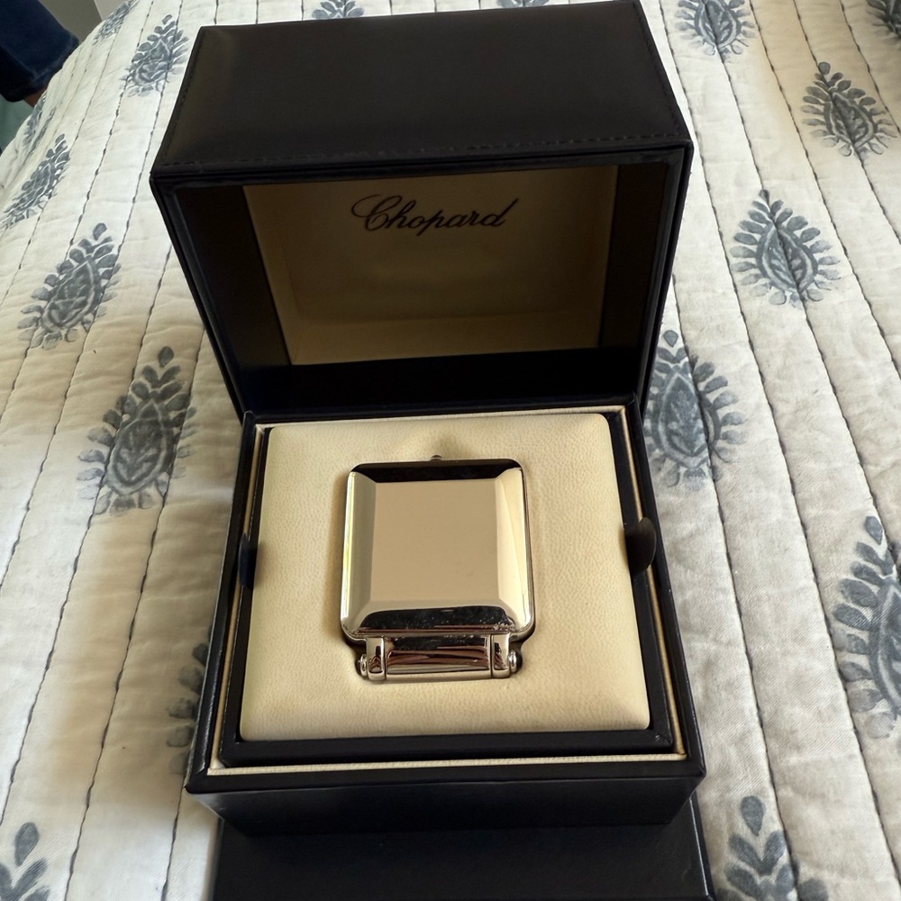 Chopard Silver Square Clock in Display Box - Picture 3 of 4